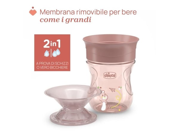Chicco 00006951150000, Single/enkelt, 0,2 l, Rosa, Plast, Silikon, Kopp, Universell