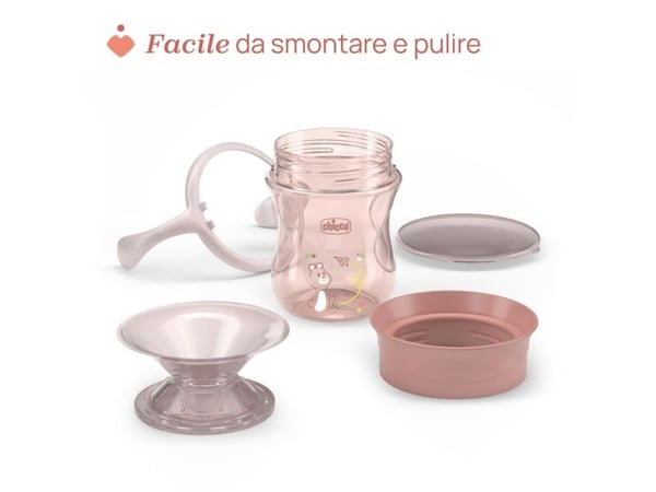 Chicco 00006951150000, Single/enkelt, 0,2 l, Rosa, Plast, Silikon, Kopp, Universell