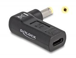 Delock - Strømadapter - USB-C (hunn) til 4,8 x 1,7 mm DC-jakk (hann) - 18.5 V - 3 A - vinklet - svart