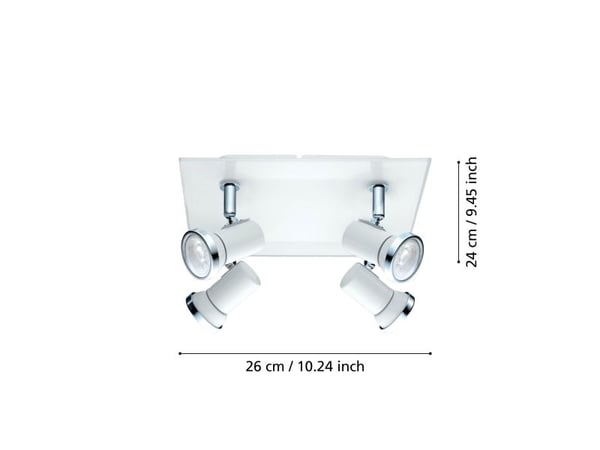 EGLO TAMARA 1 spot 4 x 240 lm IP44 bad hvit