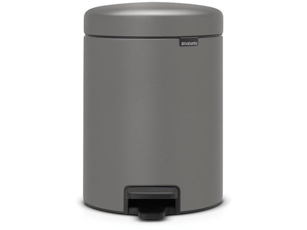 Brabantia 126284, 5 l, Rund, Plast, Grå, Plast, Pedal