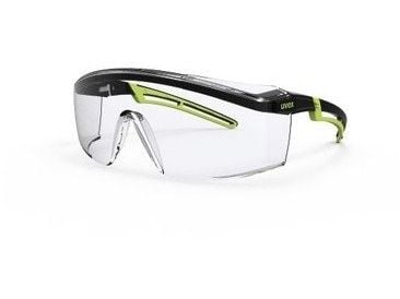 Uvex Astrospec 2.0 skyddsglasögon med klar panoramalins, supravision excellence-beläggning (rep- och rostfri), svart/laxfärgad, detaljhandelskarton...