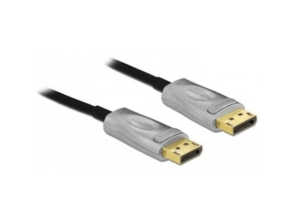 Delock - DisplayPort-kabel - DisplayPort (hann) til DisplayPort (hann) - DisplayPort 1.4 - 25 m - aktiv, støtte for 8K UHD (7680 x 4320), gullglimt...