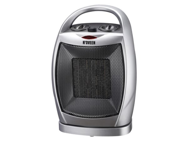 Noveen PTC09, Viftedrevet elektrisk romvarmer, Keramisk, Innendørs, Gulv, Bord, Grå, 1500 W