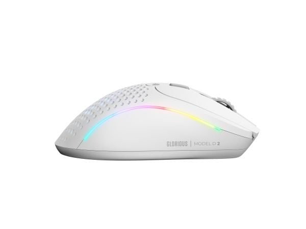 Glorious Gaming Model D 2 Wireless, Høyre hendt, RF kabel-fri, 19000 DPI, Hvit