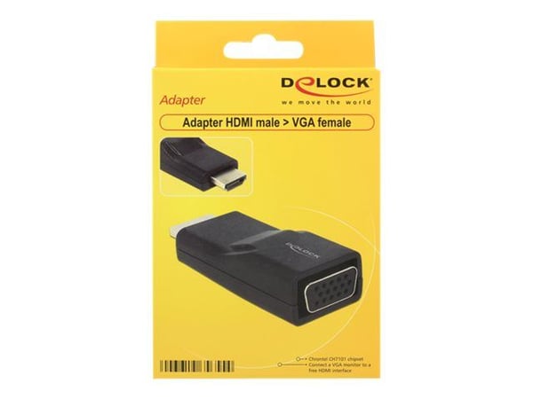 Delock Adapter HDMI male > VGA female bl