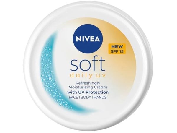 NIVEA Soft Daily UV-kräm för ansikte, kropp och händer SPF15 100 ml