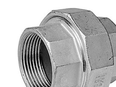 Støbt Union 2 - Mf/Mf. m/konisk tætning. Rustfri kval. AISI 316
