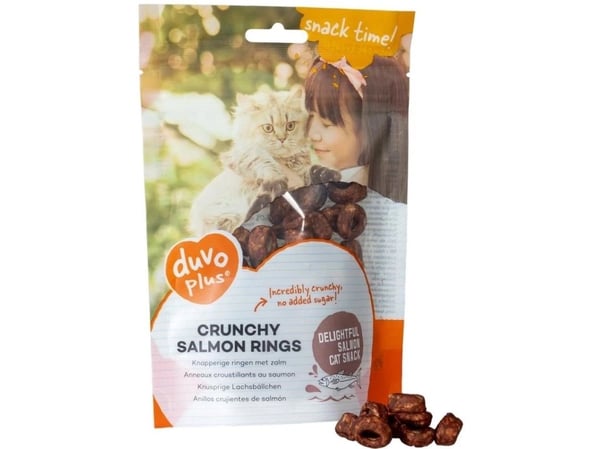 Duvo+ Crunchy Ring Cat Treat Salmon 50g