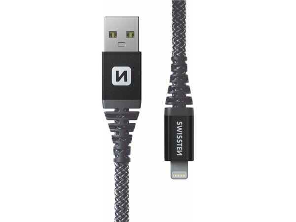 USB-kabel Swissten USB-A til Lightning, 1,5 m, grå (71543010)