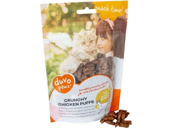 Duvo+ Crunchy Puffs godbit til katt, kylling 50 g