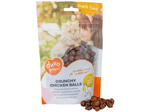 Duvo+ Crunchy Balls kattegodteri kylling 50 g