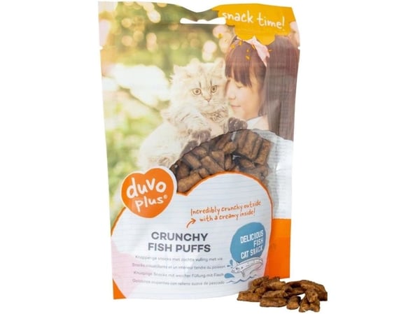Duvo+ Crunchy Puffs Cat Treat Fish 50g