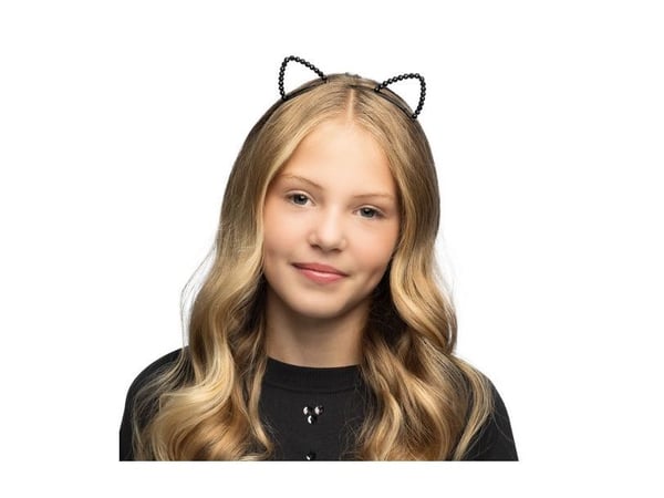 Katte hårbøjle med sorte sten