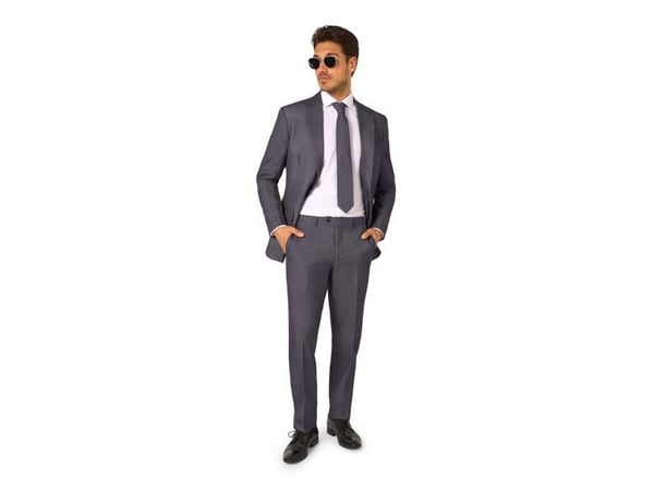 Tummanharmaa puku OppoSuits