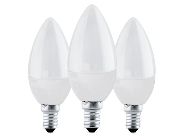 EGLO E14 LED C37 opal lyspære varmt hvitt lys (3-pakning)