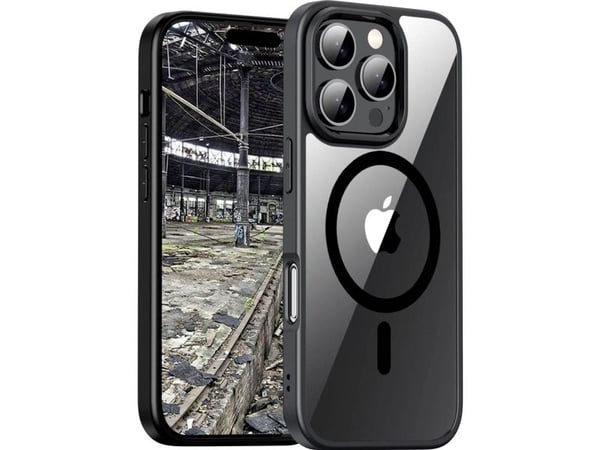 JT Berlin BackCase Pankow hybrid mobildeksel for Apple iPhone 16 Pro svart/transparent, MagSafe-kompatibelt 11100