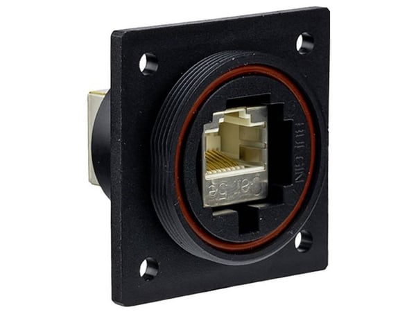 Bulgin RJ-kontaktforbindelse PX0870 RJ45 flensinnsats sort 1 stk