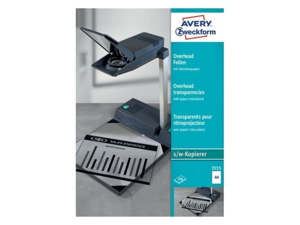 Avery Zweckform - A4 (210 x 297 mm) 100 stk bakgrunnsbelyst film