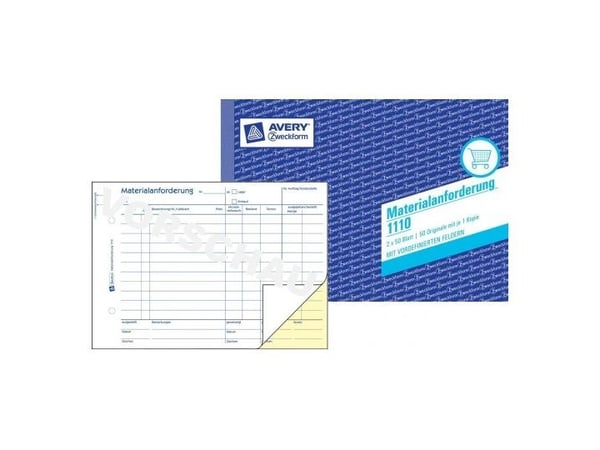 Avery Zweckform - Materialrekvisisjonsskjema - 50 ark - A5 (148 x 210 mm) - dublett - karbonfri