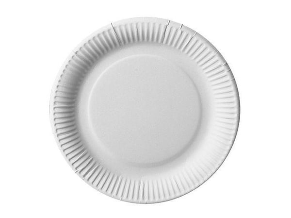 Papstar 11181, Plate, Rund, Fotoark kartong, Hvit, Monokromatisk, 100 stykker