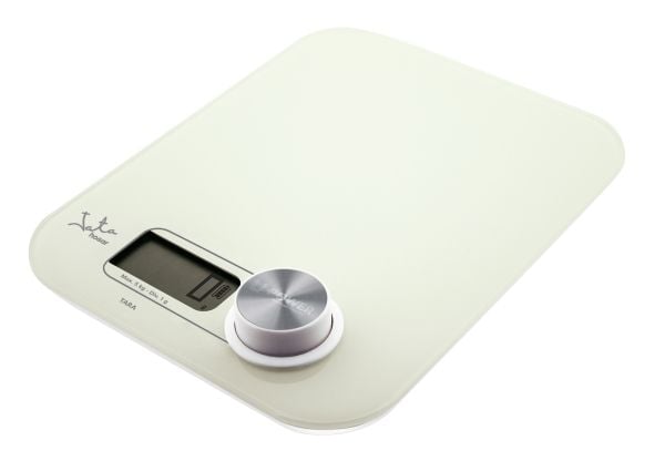 JATA 775, Elektronisk kjøkkenvekt, 5 kg, 1 g, Hvit, Glass, Benkeplate