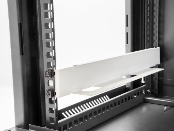 Delock - Rack-brakett - adjustable length 368-600 mm - side - grå - 1U - 19" (en pakke 2)