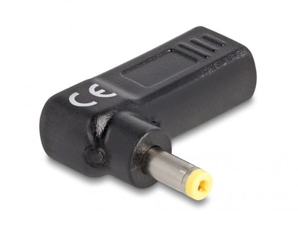 Delock - Strømadapter - USB-C (hunn) til 4,8 x 1,7 mm DC-jakk (hann) - 18.5 V - 3 A - vinklet - svart