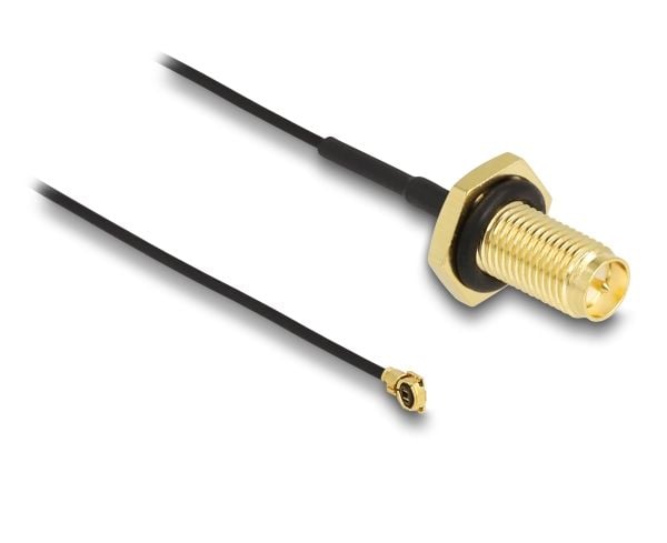 Delock - Antennekabel - RP-SMA (R) til MHF I (P) - 35 cm - 1.13 mm - koaksial - svart
