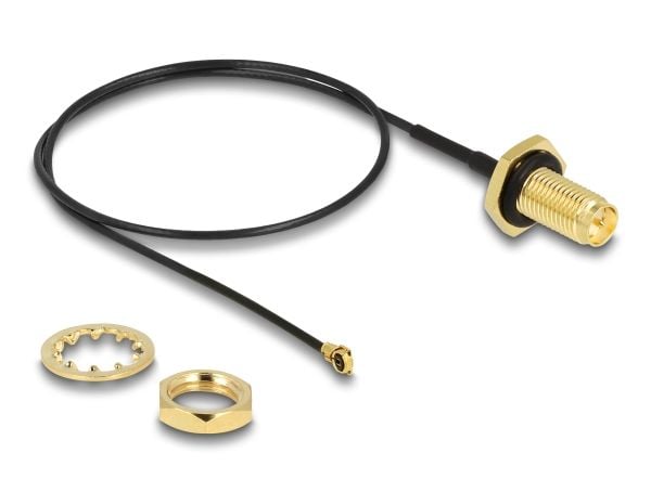 Delock - Antennekabel - RP-SMA (R) til MHF I (P) - 35 cm - 1.13 mm - koaksial - svart