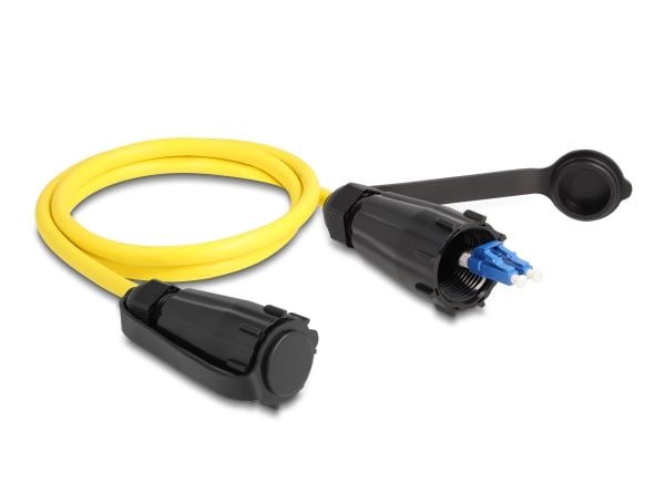 Delock - Nettverkskabel - LC-enkeltmodus (hann) waterproof til LC-enkeltmodus (hann) waterproof - 1 m - 1 m - 7.5 mm - fiberoptisk - dupleks - 9 / ...