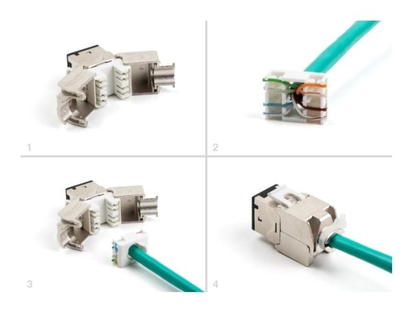 Delock - Keystone module - RJ-45 (hunn) til LSA (hunn) - STP - CAT 6a - svart (en pakke 10)