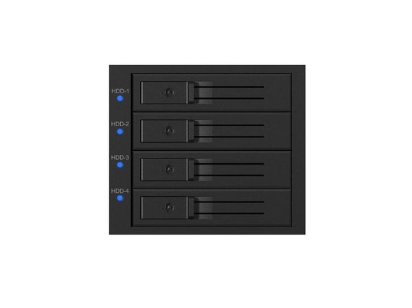 ICY BOX IB-574SSK-12G, 8,89 cm (3.5"), Bakplan, Sort, 3.5", SATA III, Serial Attached SCSI (SAS), Aluminium, Plast, Stål