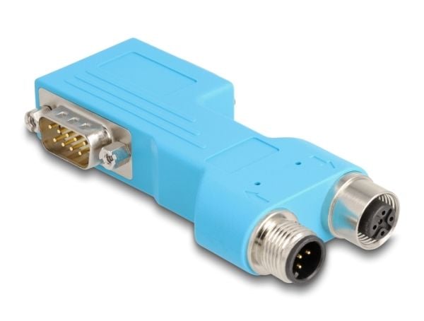 Delock - Seriell splitter - DB-9 skrubar til 5 pin M12-A - 90° kontakt, CAN bus adapter - blå