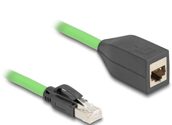 Delock - Forlengelseskabel for patch - RJ-45 (hann) til RJ-45 (hunn) - 1 m - 6.8 mm - SF/UTP - CAT 6a - uten hindringer - grønn