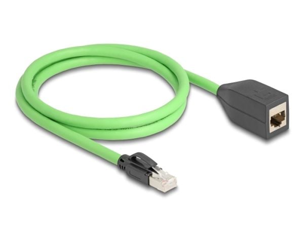 Delock - Forlengelseskabel for patch - RJ-45 (hann) til RJ-45 (hunn) - 1 m - 6.8 mm - SF/UTP - CAT 6a - uten hindringer - grønn