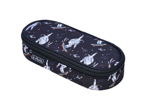 Herlitz Etui Space Skater, Mykt penal, Polyester, Mørkeblå, Hvit, Mønster, Glidelås, Adult/Child