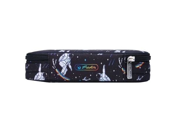 Herlitz Etui Space Skater, Mykt penal, Polyester, Mørkeblå, Hvit, Mønster, Glidelås, Adult/Child