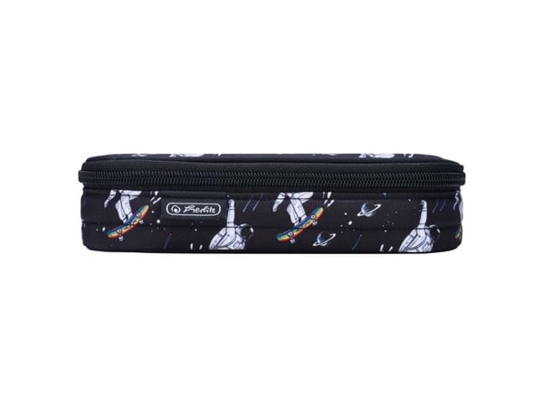 Herlitz Etui Space Skater, Mykt penal, Polyester, Mørkeblå, Hvit, Mønster, Glidelås, Adult/Child