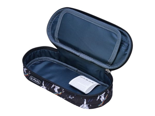 Herlitz Etui Space Skater, Mykt penal, Polyester, Mørkeblå, Hvit, Mønster, Glidelås, Adult/Child
