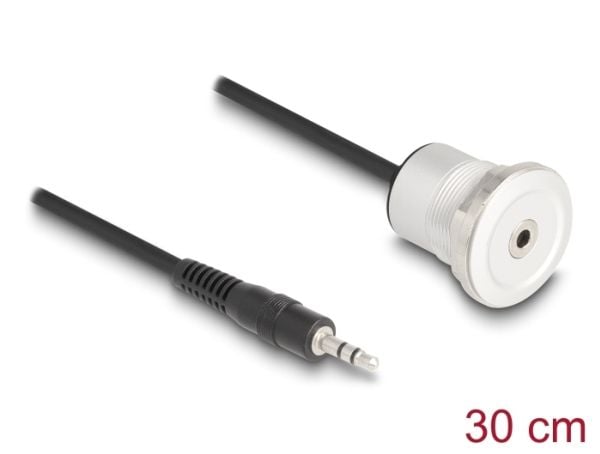 DeLOCK 88188, 3.5mm, Uros, 3.5mm, Naaras, 0,3 m, musta, Hopea