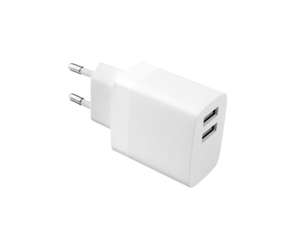 FIXED - Strømadapter - travel - 17 watt - 3.4 A - 2 utgangskontakter (2 x USB) - hvit