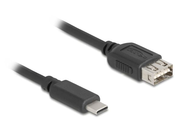 Delock USB 2.0 Kabel Type-C Stecker zu EASY Typ-A Buchse 2 m - Kabel - Digital/Daten (81537)