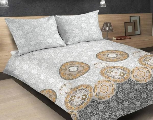 Matex sengetøy sateng Exclusive 160x200 Mandala hvit/beige