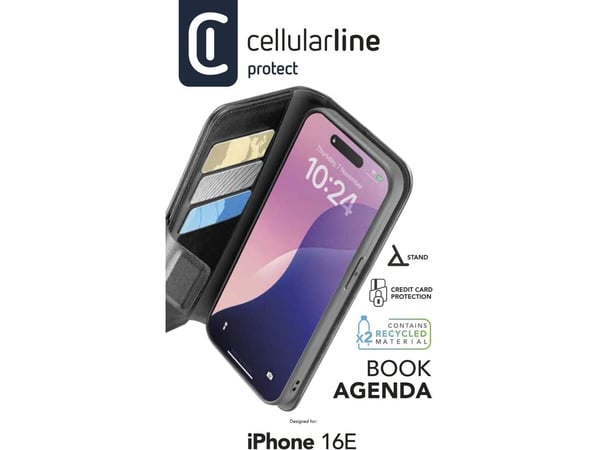 Cellularline 8018080492631 matkapuhelimen kotelo 15,5 cm (6,1") Folio Musta