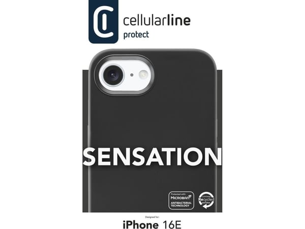 Cellularline 8018080492624, Etui, Apple, iPhone SE (2025), 15,4 cm (6.06"), Svart
