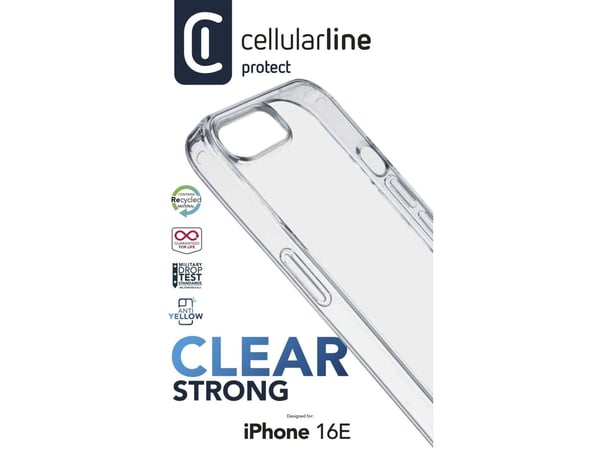 Cellularline 8018080492570, Etui, Apple, iPhone SE (2025), 15,4 cm (6.06"), Gjennomsiktig