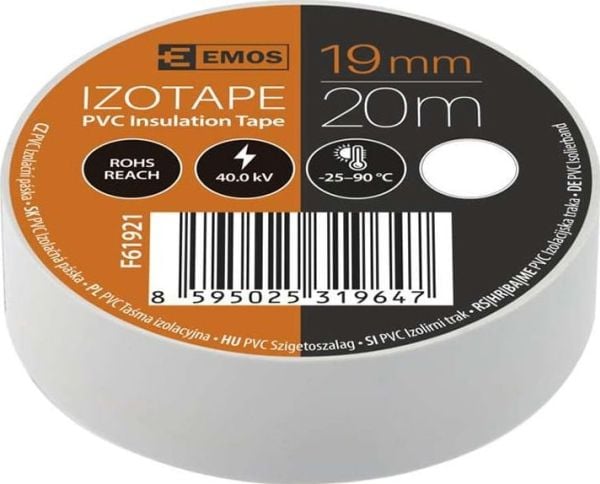 Emos PVC-eristysteippi IZOTAPE ULTRA 19/20 valkoinen