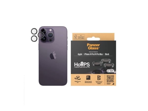 PanzerGlass - Linsebeskytter for mobiltelefon - svart - for Apple iPhone 14 Pro, 14 Pro Max