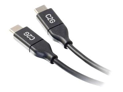 C2G 1.8m (6ft) USB C Cable - USB 2.0 (5A) - M/M USB Type C Cable - Black - USB-kabel - USB-C (hann) til USB-C (hann) - USB 2.0 - 5 A - 1.8 m - svart